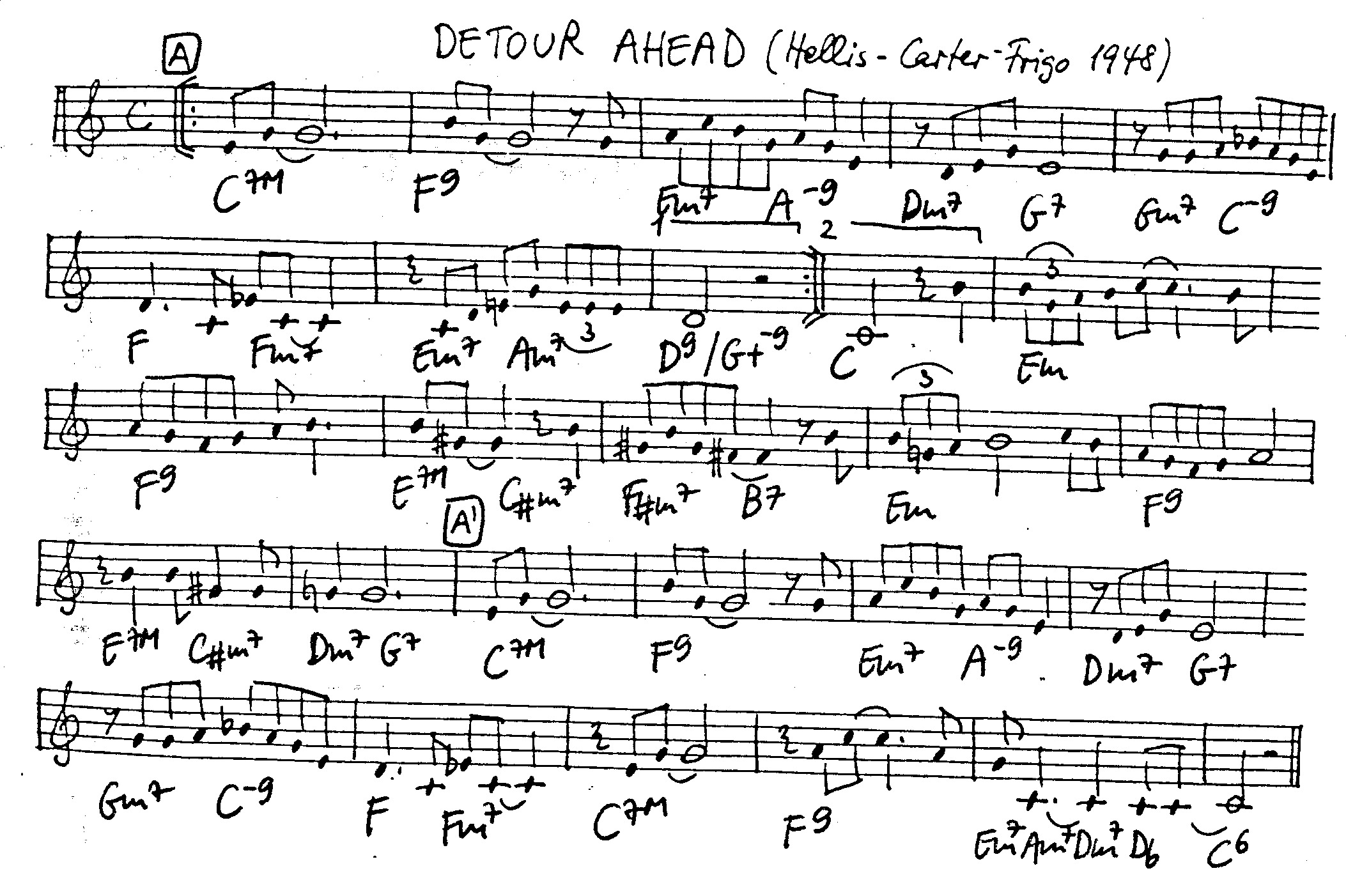 detour ahead leadsheet – book us for your next 20s or gatsby event